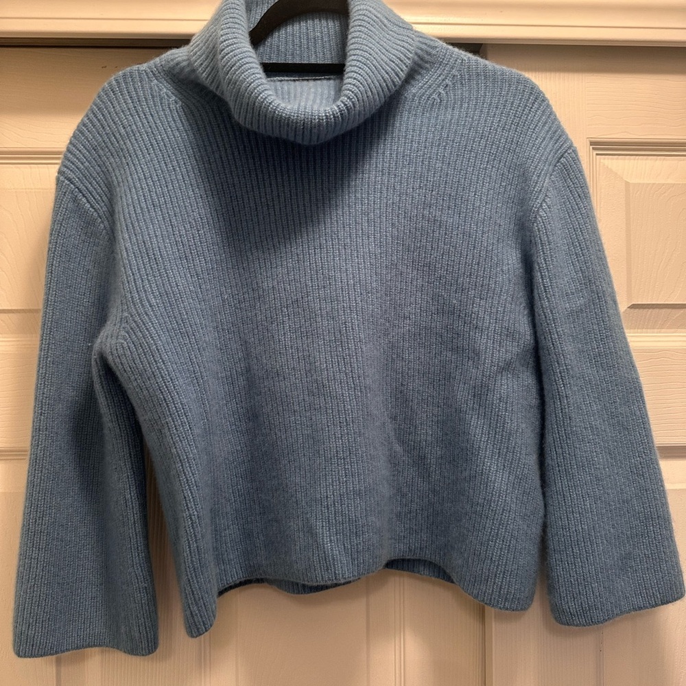 J. Crew Soft Blue Cowl Neck Sweater